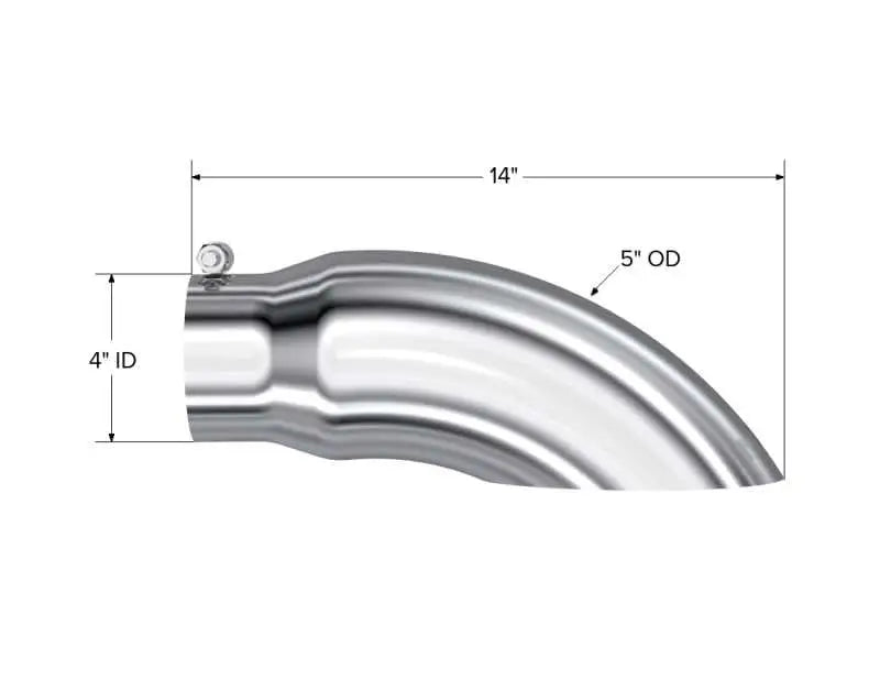 MBRP Universal Tip 5 O.D. Turn Down 4 inlet 14 length - RV and Auto Parts