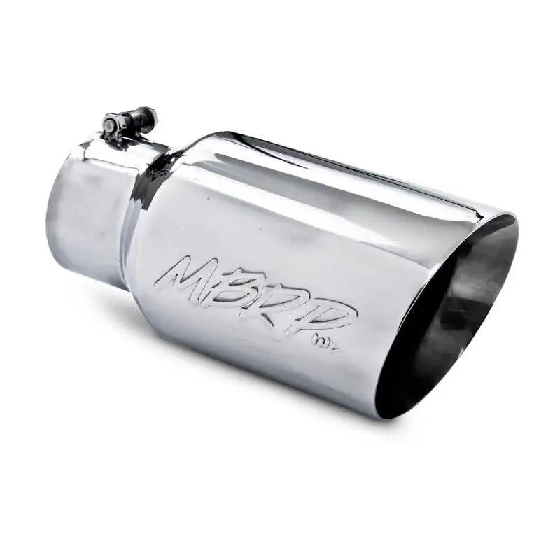 MBRP Universal Tip 6 O.D. Dual Wall Angled 4 inlet 12 length, mirror polished T304 stainless steel exhaust tip.