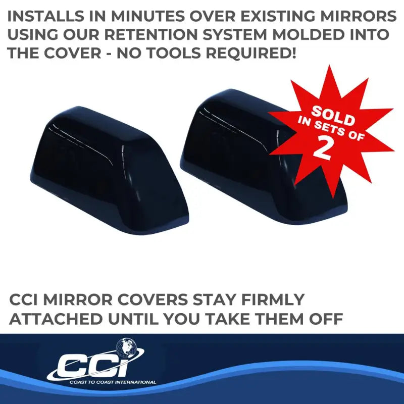 MC67525RBK Coast2Coast Half Top Replacement for 17-22 F250 - Gloss Black - Exterior Mirror Cover