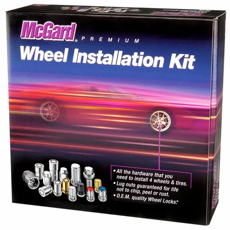 McGard 4 Lug Hex Install Kit w/Locks (Cone Seat Nut) M12X1.5 / 13/16 Hex / 1.5in. Length - Chrome - 84457