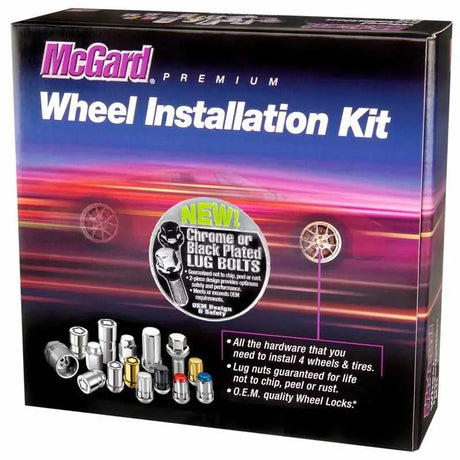 McGard McGard 5 Lug Hex Install Kit w/Locks (Cone Seat Bolt) M12X1.5 / 17mm Hex / 25.5mm Shank L. - Black