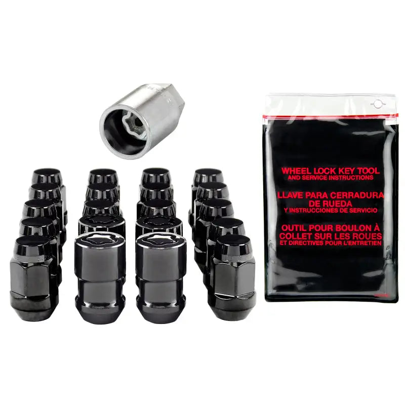 McGard 84538 McGard 5 Lug Hex Install Kit w/Locks (Cone Seat Nut / Bulge) M12X1.5 / 3/4 Hex / 1.45in. L - Black - 84538