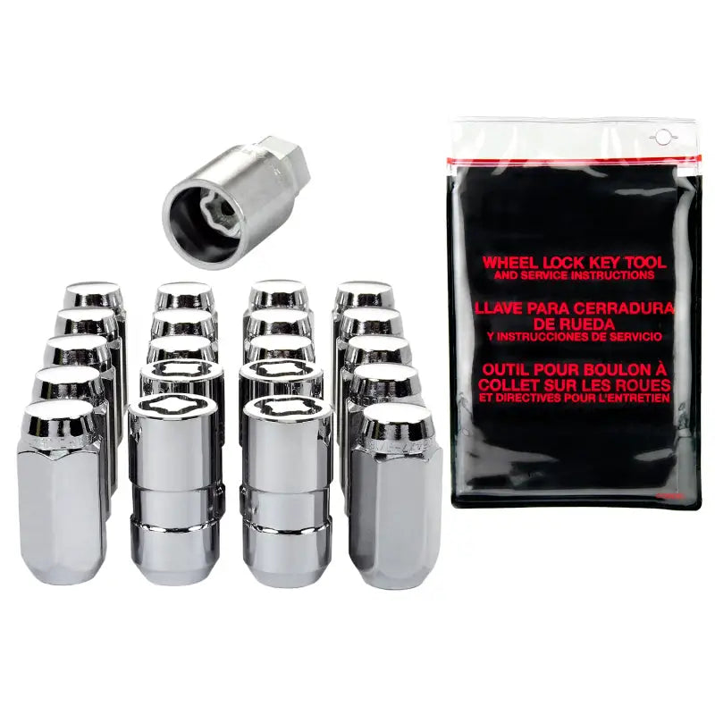 McGard 5 Lug Hex Install Kit w/Locks (Cone Seat Nut) M14X1.5 / 22mm Hex / 1.635in. Length - Chrome - 84525