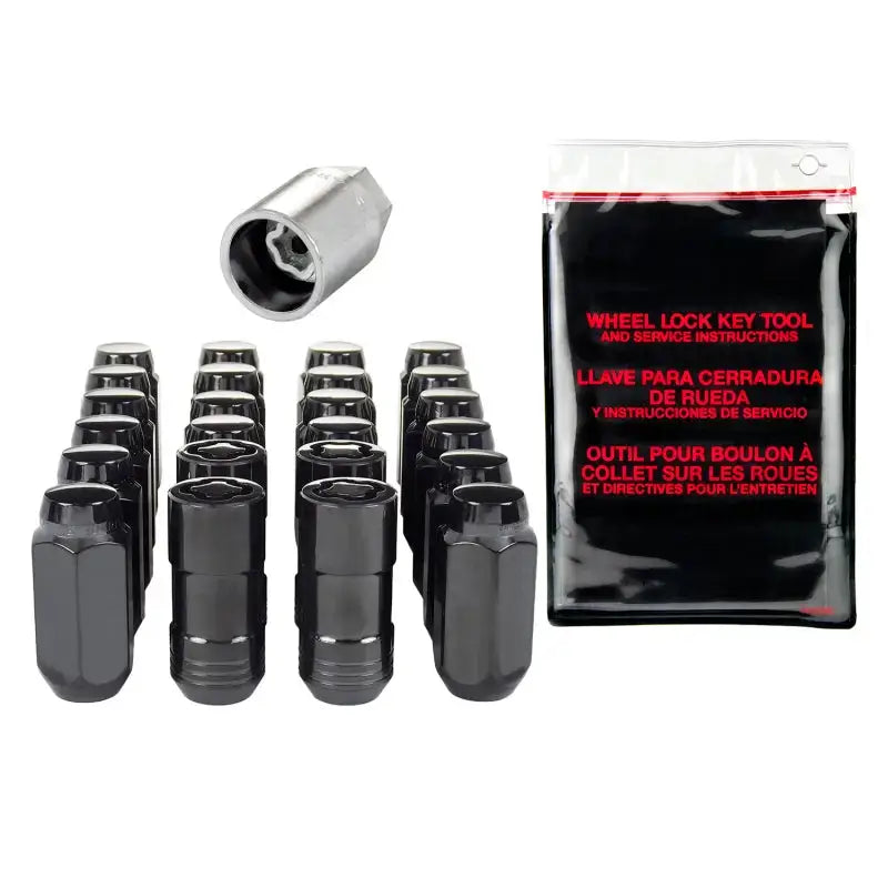 McGard 6 Lug Hex Install Kit w/Locks (Cone Seat Nut) M14X1.5 / 13/16 Hex / 1.945in. Length - Black - 84622