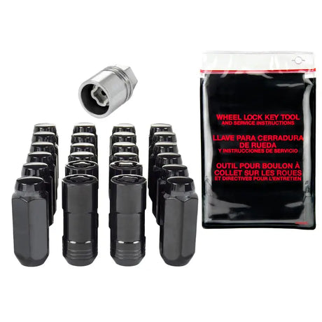 McGard 6 Lug Hex Install Kit w/Locks (Cone Seat Nut) M14X2.0 / 13/16 Hex / 2.25in. Length - Black - 84617