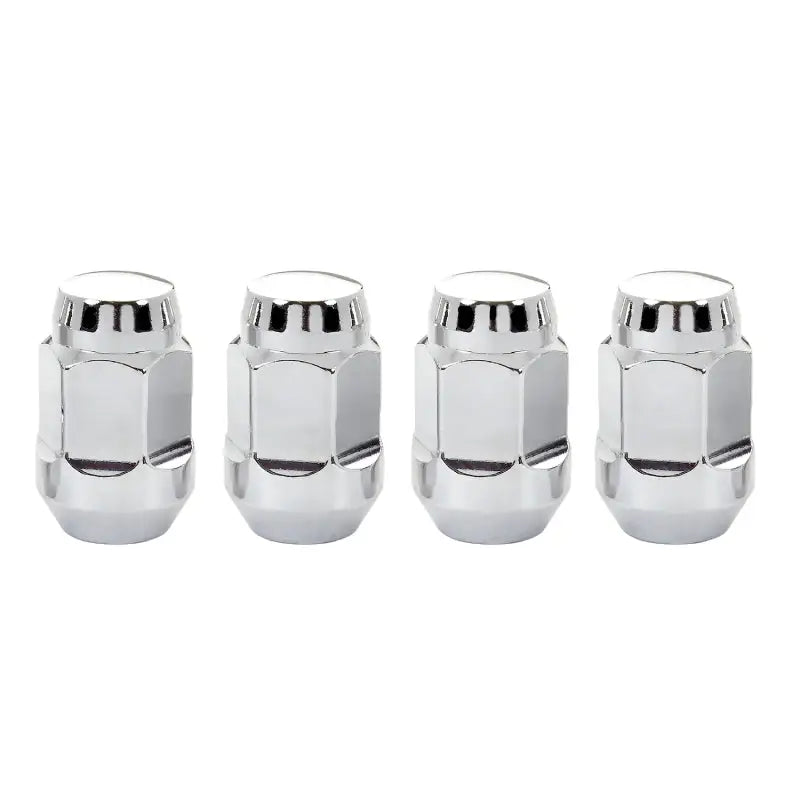 McGard Hex Lug Nut (Cone Seat Bulge Style) M12X1.5 / 3/4 Hex / 1.45in. Length (4-Pack) - Chrome - 64012