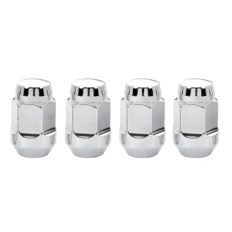 McGard Hex Lug Nut (Cone Seat Bulge Style) M12X1.5 / 3/4 Hex / 1.45in. Length (4-Pack) - Chrome - 64012