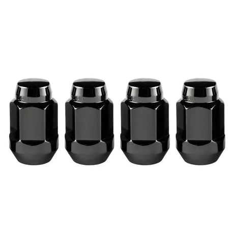 McGard Hex Lug Nut (Cone Seat Bulge Style) M14X1.5 / 22mm Hex / 1.635in. Length (4-Pack) - Black 