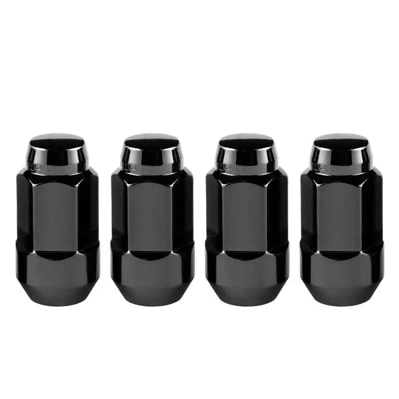 McGard Hex Lug Nut (Cone Seat Bulge Style) M14X1.5 / 22mm Hex / 1.945in. Length (4-Pack) - Black 