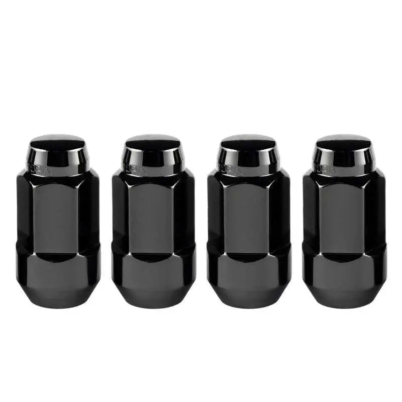 McGard Hex Lug Nut (Cone Seat Bulge Style) M14X1.5 / 22mm Hex / 1.945in. Length (4-Pack) - Black 