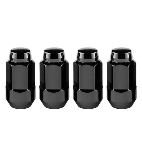 McGard Hex Lug Nut (Cone Seat Bulge Style) M14X1.5 / 22mm Hex / 1.945in. Length (4-Pack) - Black 
