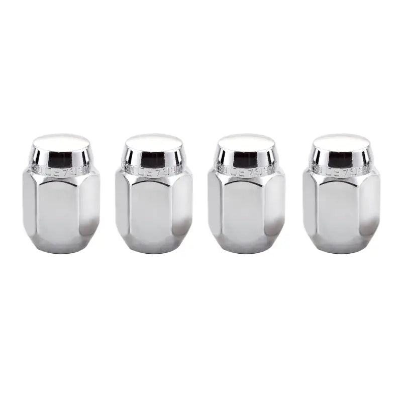 McGard Hex Lug Nut (Cone Seat) M12X1.25 / 13/16 Hex / 1.28in. Length (4-Pack) - Chrome - 64003