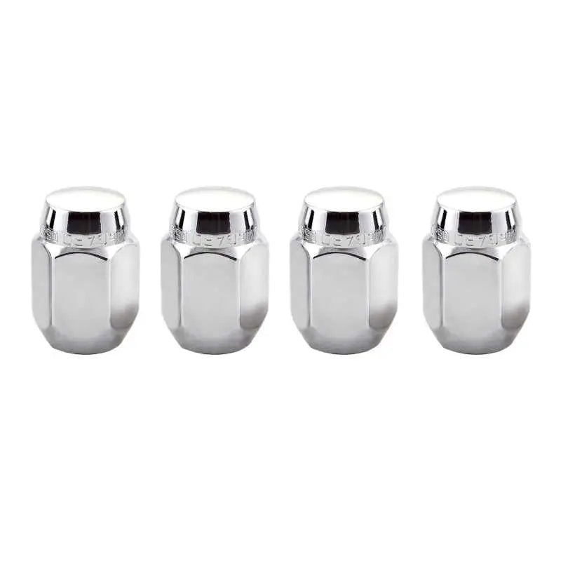 McGard Hex Lug Nut (Cone Seat) M12X1.25 / 13/16 Hex / 1.28in. Length (4-Pack) - Chrome 