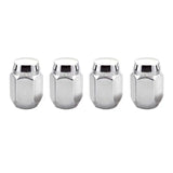McGard Hex Lug Nut (Cone Seat) M12X1.25 / 13/16 Hex / 1.28in. Length (4-Pack) - Chrome 