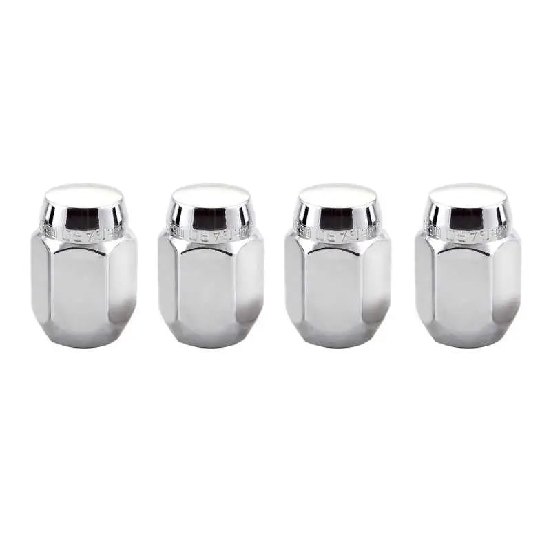 McGard Hex Lug Nut (Cone Seat) M12X1.25 / 13/16 Hex / 1.28in. Length (4-Pack) - Chrome 