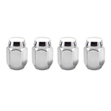 McGard Hex Lug Nut (Cone Seat) M12X1.25 / 13/16 Hex / 1.28in. Length (4-Pack) - Chrome 