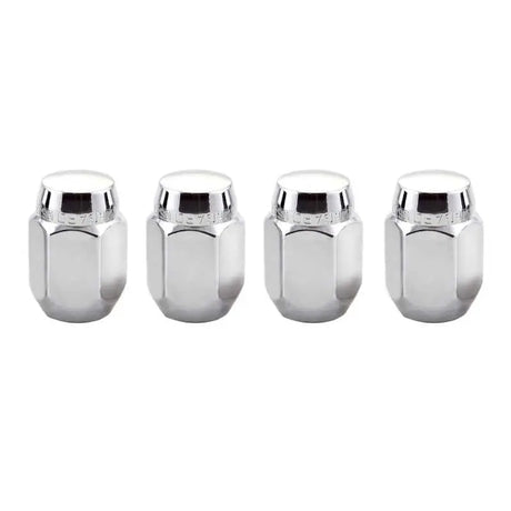 McGard Hex Lug Nut (Cone Seat) M12X1.25 / 13/16 Hex / 1.28in. Length (4-Pack) - Chrome 
