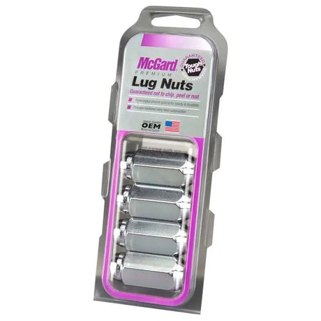 McGard Hex Lug Nut (Cone Seat) M14X1.5 / 13/16 Hex / 1.945in. Length (4-Pack) - Chrome 