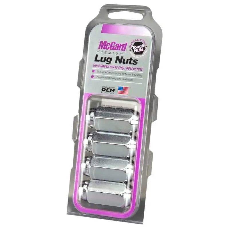 McGard Hex Lug Nut (Cone Seat) M14X1.5 / 22mm Hex / 1.945in. Length (4-Pack) - Chrome 
