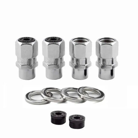 McGard Hex Lug Nut (Drag Racing Short Shank) 1/2-20 / 13/16 Hex / 1.6in. Length (4-Pack) - Chrome 