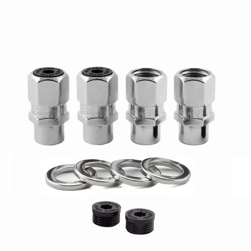 McGard Hex Lug Nut (Drag Racing Short Shank) M12X1.5 / 13/16 Hex / 1.6in. Length (4-Pack) - Chrome 