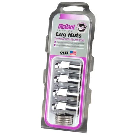 McGard Hex Lug Nut (Reg. Shank - .746in.) 1/2-20 / 13/16 Hex / 1.65in. Length (4-Pack) - Chrome - 61000