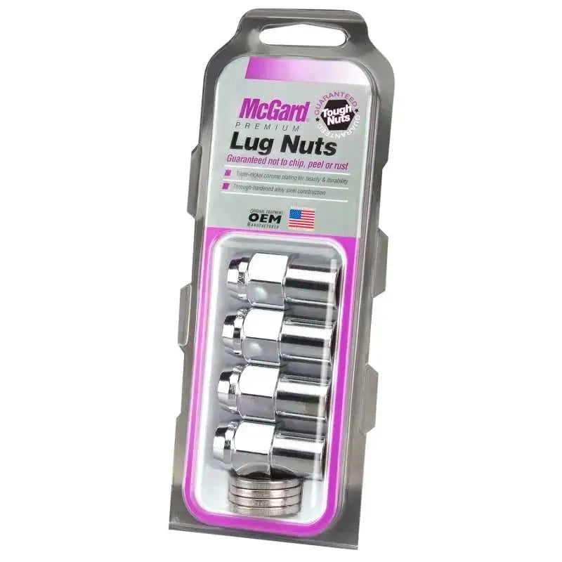 McGard McGard Hex Lug Nut (Reg. Shank - .746in.) 1/2-20 / 13/16 Hex / 1.65in. Length (4-Pack) - Chrome