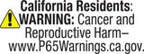 California Proposition 65 warning on McGard SplineDrive Lug Blue Cap pack