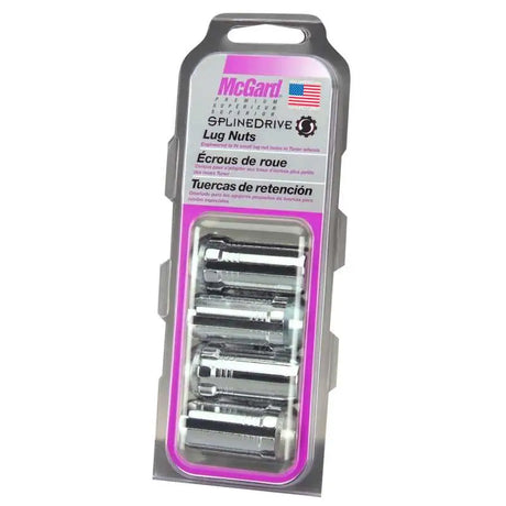 McGard SplineDrive Lug Nut (Cone Seat) M14X1.5 / 1.648in. Length (4-Pack) - Chrome (Req. Tool) 