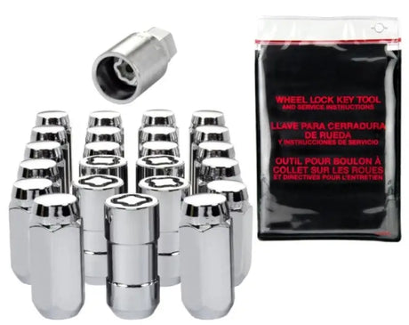 McGard SplineDrive Tuner 23-PC Jeep JL Install Kit w/Locks & Tool (Cone) M14X1.5 / 22m Hex - Chrome - 84585