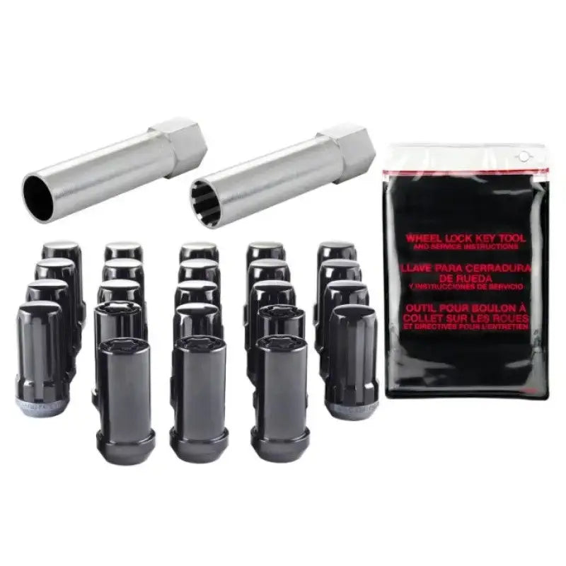 McGard SplineDrive Tuner 23-PC Jeep JL Install Kit w/Locks & Tool (Cone) M14X1.5 / 22m Hex - Black - 65585BK