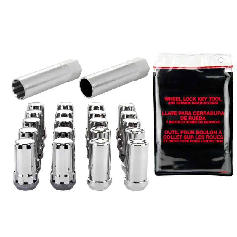 McGard SplineDrive Tuner 5 Lug Install Kit w/Locks & Tool (Cone) M14X1.5 / 22mm Hex - Chrome - 65515