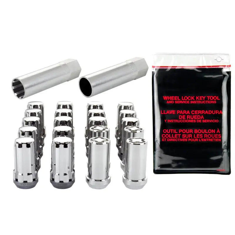 McGard SplineDrive Tuner 5 Lug Install Kit w/Locks & Tool (Cone) M14X1.5 / 22mm Hex - Chrome - 65515