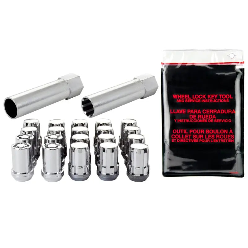 McGard SplineDrive Tuner 5 Lug Install Kit w/Locks & Tool (Cone) M12X1.5 / 13/16 Hex - Chrome - 65557
