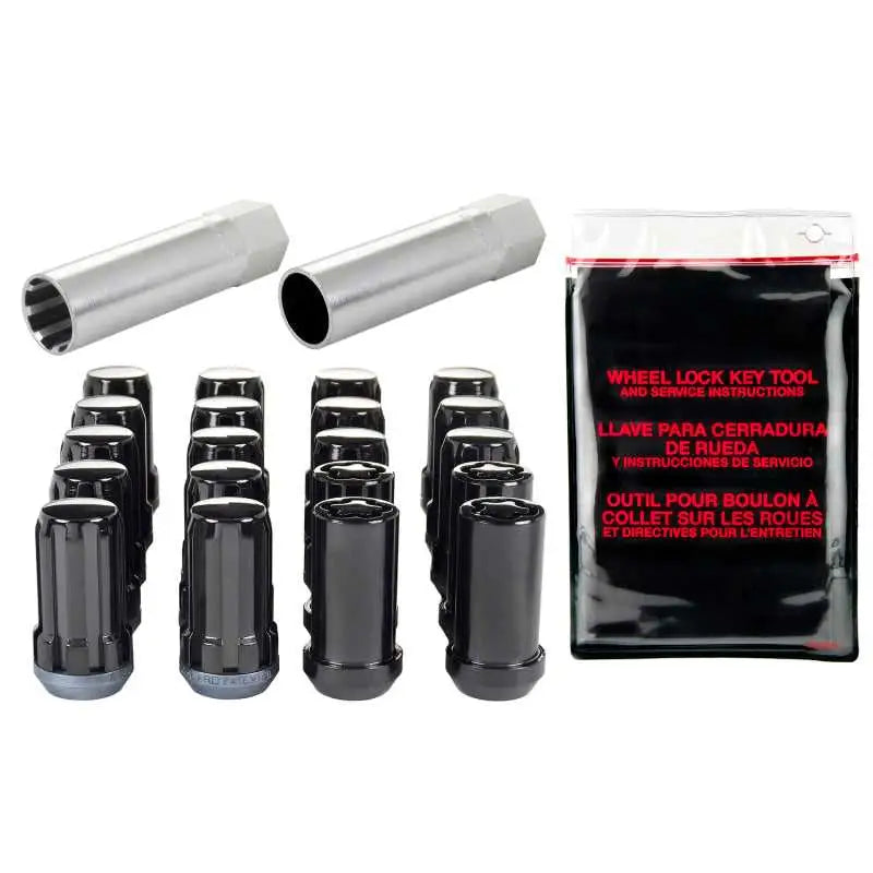 McGard SplineDrive Tuner 5 Lug Install Kit w/Locks & Tool (Cone) M14X1.5 / 22mm Hex - Blk 