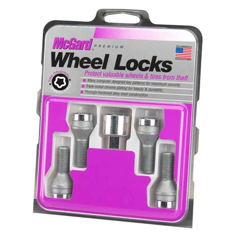 McGard McGard Wheel Lock Bolt Set - 4pk. (Cone Seat) M12X1.5 / 17mm Hex / 31.7mm Shank Length - Chrome