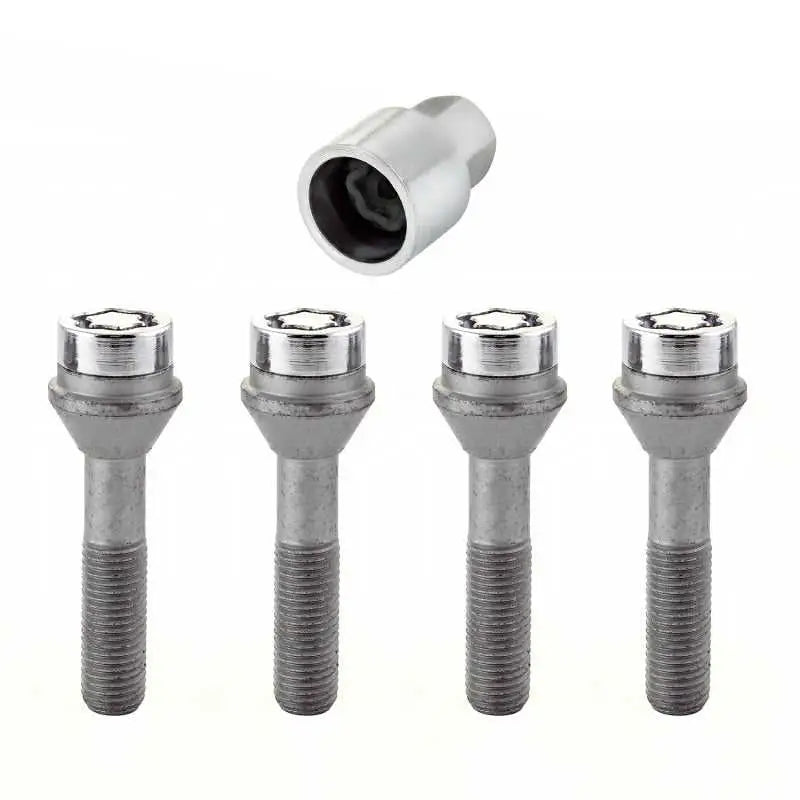 McGard Wheel Lock Bolt Set - 4pk. (Cone Seat) M12X1.5 / 17mm Hex / 49.2mm Shank Length - Chrome 