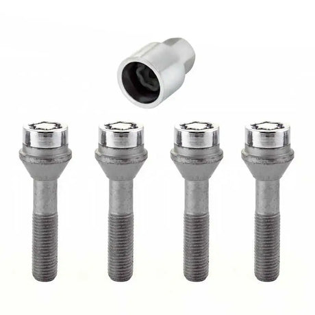McGard Wheel Lock Bolt Set - 4pk. (Cone Seat) M12X1.5 / 17mm Hex / 49.2mm Shank Length - Chrome 