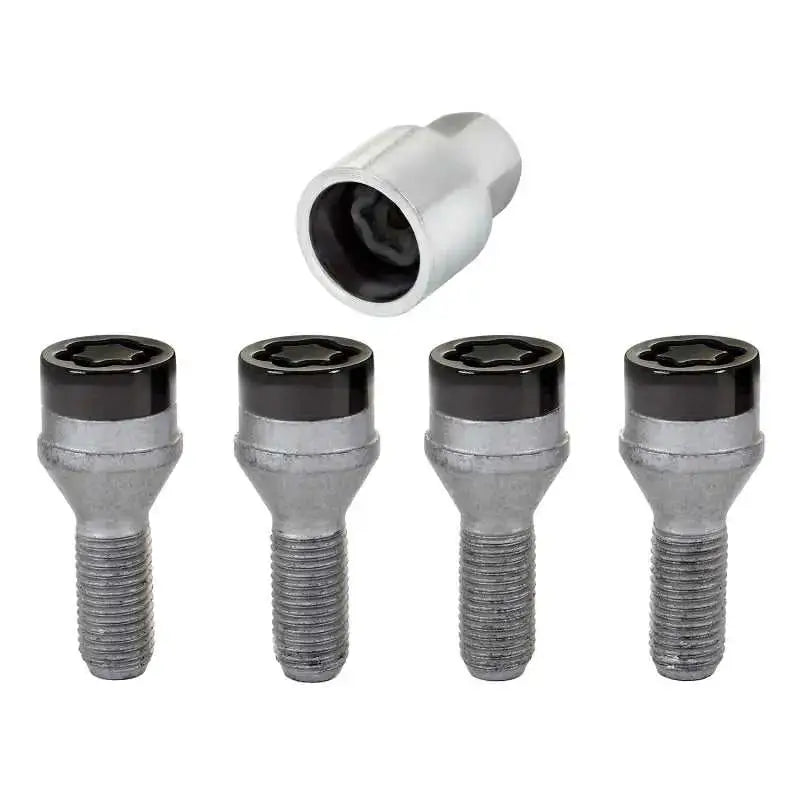 McGard Wheel Lock Bolt Set - 4pk. (Cone Seat) M12X1.5 / 17mm Hex / 25.5mm Shank Length - Black 