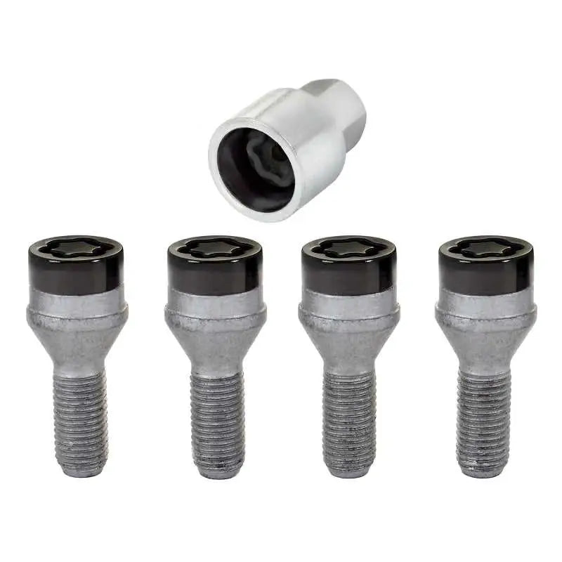 McGard Wheel Lock Bolt Set - 4pk. (Cone Seat) M12X1.5 / 17mm Hex / 25.5mm Shank Length - Black 