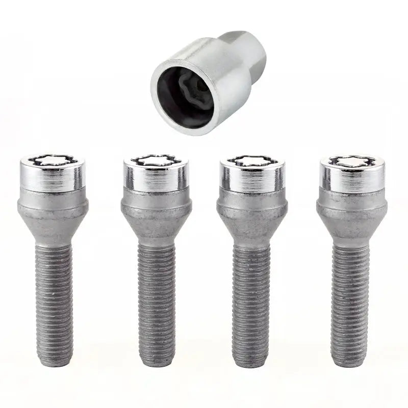 McGard 27013 McGard Wheel Lock Bolt Set - 4pk. (Cone Seat) M12X1.5 / 17mm Hex / 40.5mm Shank Length - Chrome - 27013