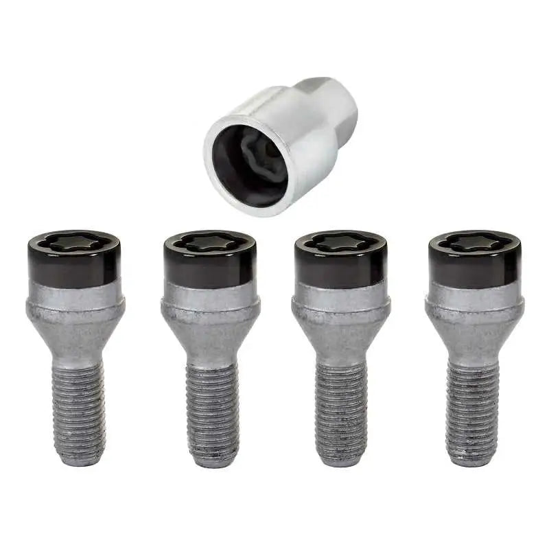McGard Wheel Lock Bolt Set - 4pk. (Cone Seat) M12X1.5 / 17mm Hex / 25.5mm Shank Length - Black 