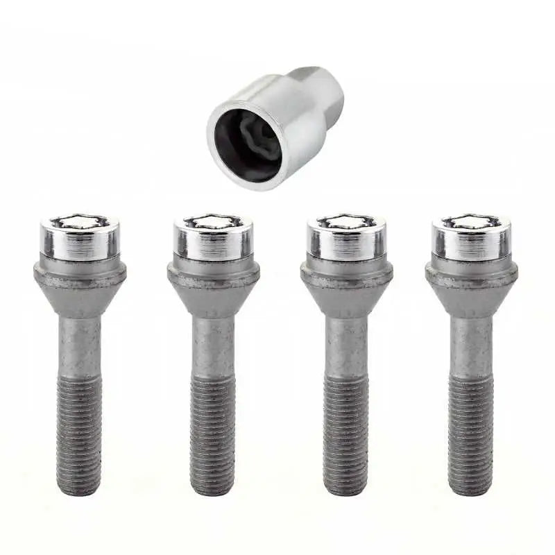 McGard Wheel Lock Bolt Set - 4pk. (Cone Seat) M12X1.5 / 17mm Hex / 49.2mm Shank Length - Chrome 