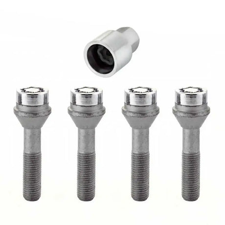 McGard Wheel Lock Bolt Set - 4pk. (Cone Seat) M12X1.5 / 17mm Hex / 49.2mm Shank Length - Chrome 