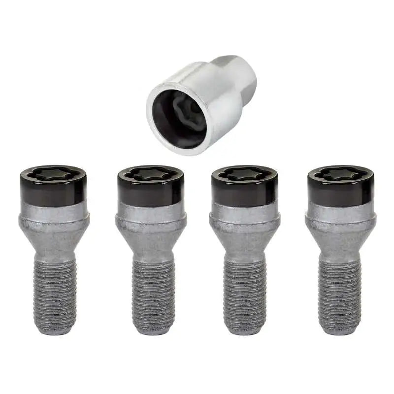 McGard Wheel Lock Bolt Set - 4pk. (Cone Seat) M14X1.25 / 17mm Hex / 27.3mm Shank Length - Black 