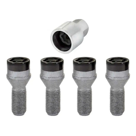 McGard Wheel Lock Bolt Set - 4pk. (Cone Seat) M14X1.25 / 17mm Hex / 27.3mm Shank Length - Black 