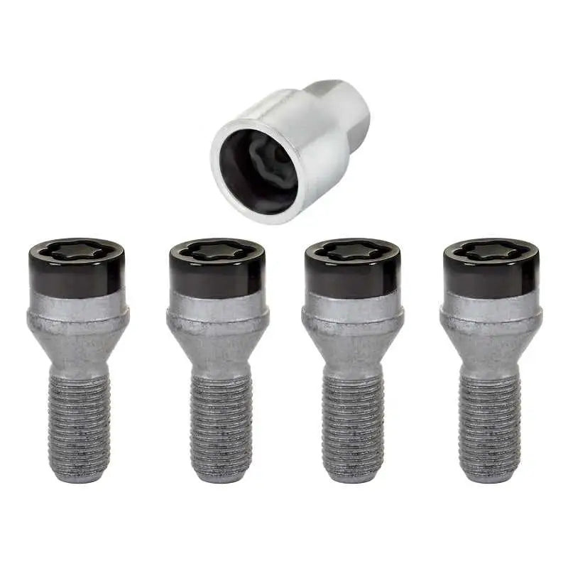 McGard Wheel Lock Bolt Set - 4pk. (Cone Seat) M14X1.25 / 17mm Hex / 27.3mm Shank Length - Black 
