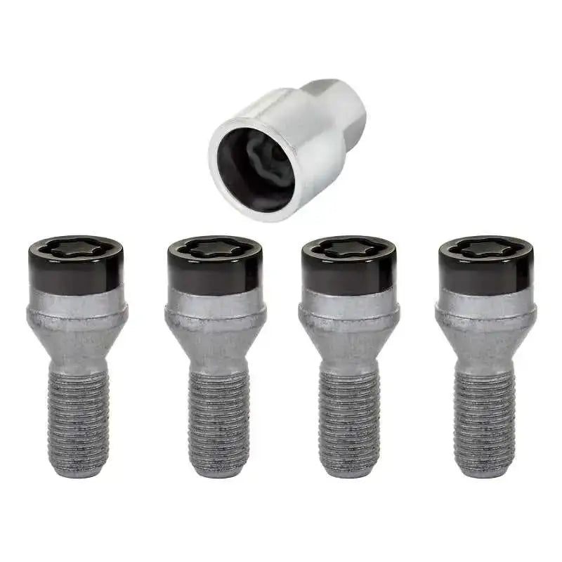 McGard Wheel Lock Bolt Set - 4pk. (Cone Seat) M14X1.25 / 17mm Hex / 27.3mm Shank Length - Black 