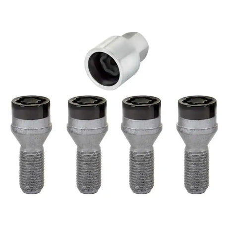 McGard Wheel Lock Bolt Set - 4pk. (Cone Seat) M14X1.25 / 17mm Hex / 27.3mm Shank Length - Black 