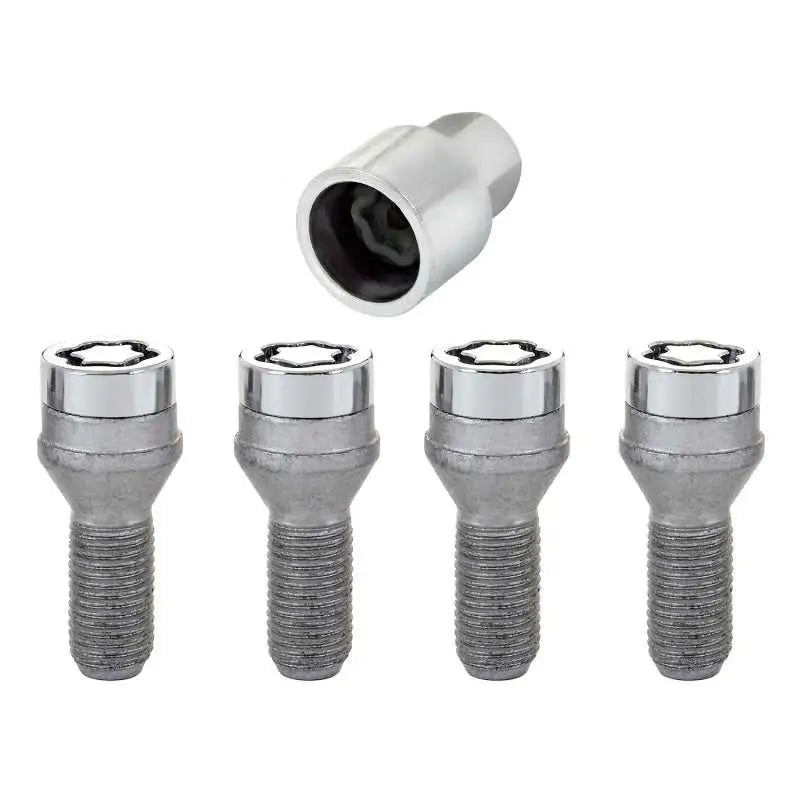 McGard Wheel Lock Bolt Set - 4pk. (Cone Seat) M14X1.25 / 17mm Hex / 27.3mm Shank Length - Chrome 
